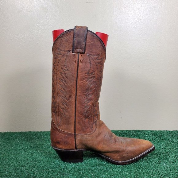 Justin Boots Cowgirl Boots Brown Leather Pull On Women Size 6.5B 4935 - Picture 6 of 11